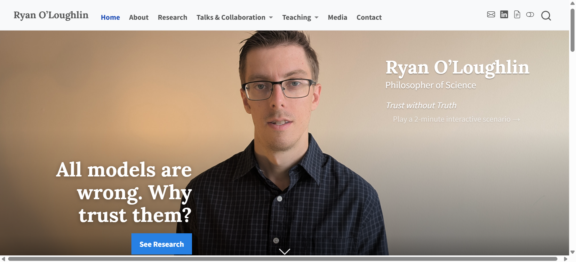 Redesigned homepage for ryanoloughlin.org